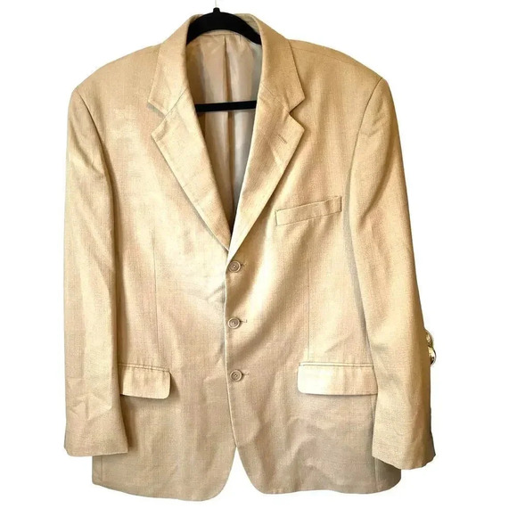s&k famous brands Daniel Gray 100% Silk men 3 Button Suit blazer Jacket size 42R - Picture 1 of 10
